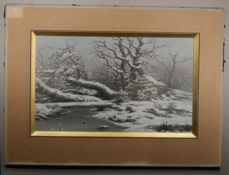 Paysage enneigé. (Titre factice), Emmanuel Lansyer, 1851