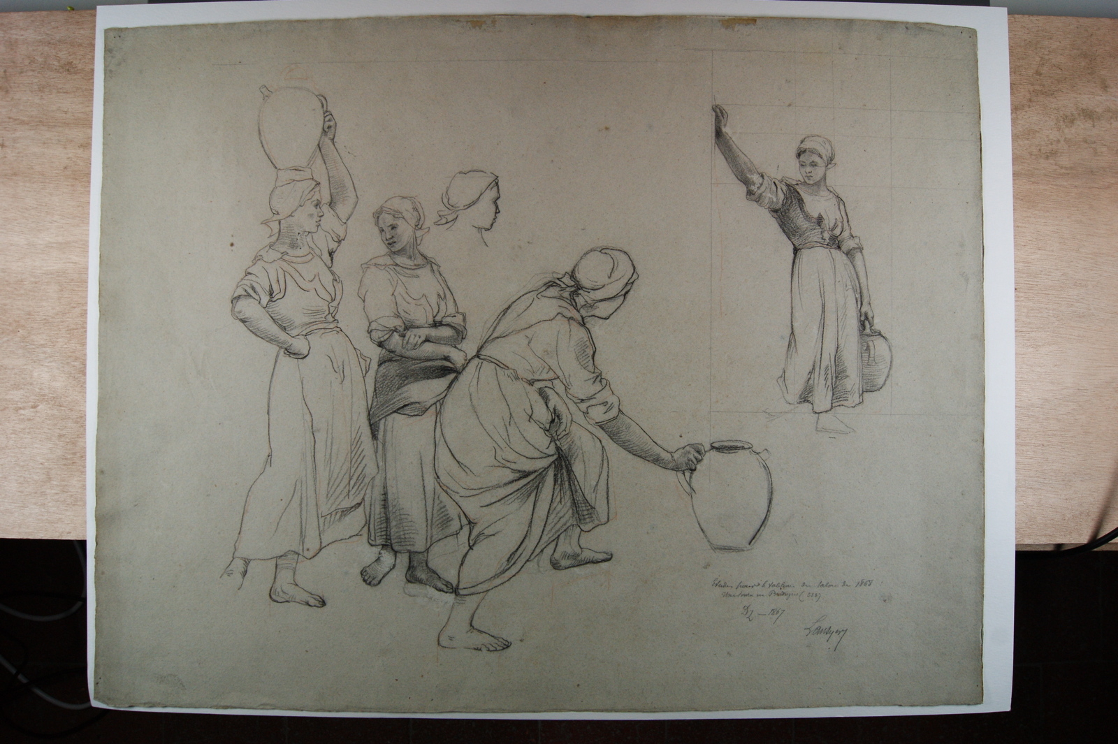 Etude pour le tableau du Salon de 1868 "Une source en Bretagne". (Titre inscrit), Emmanuel Lansyer, 1867
