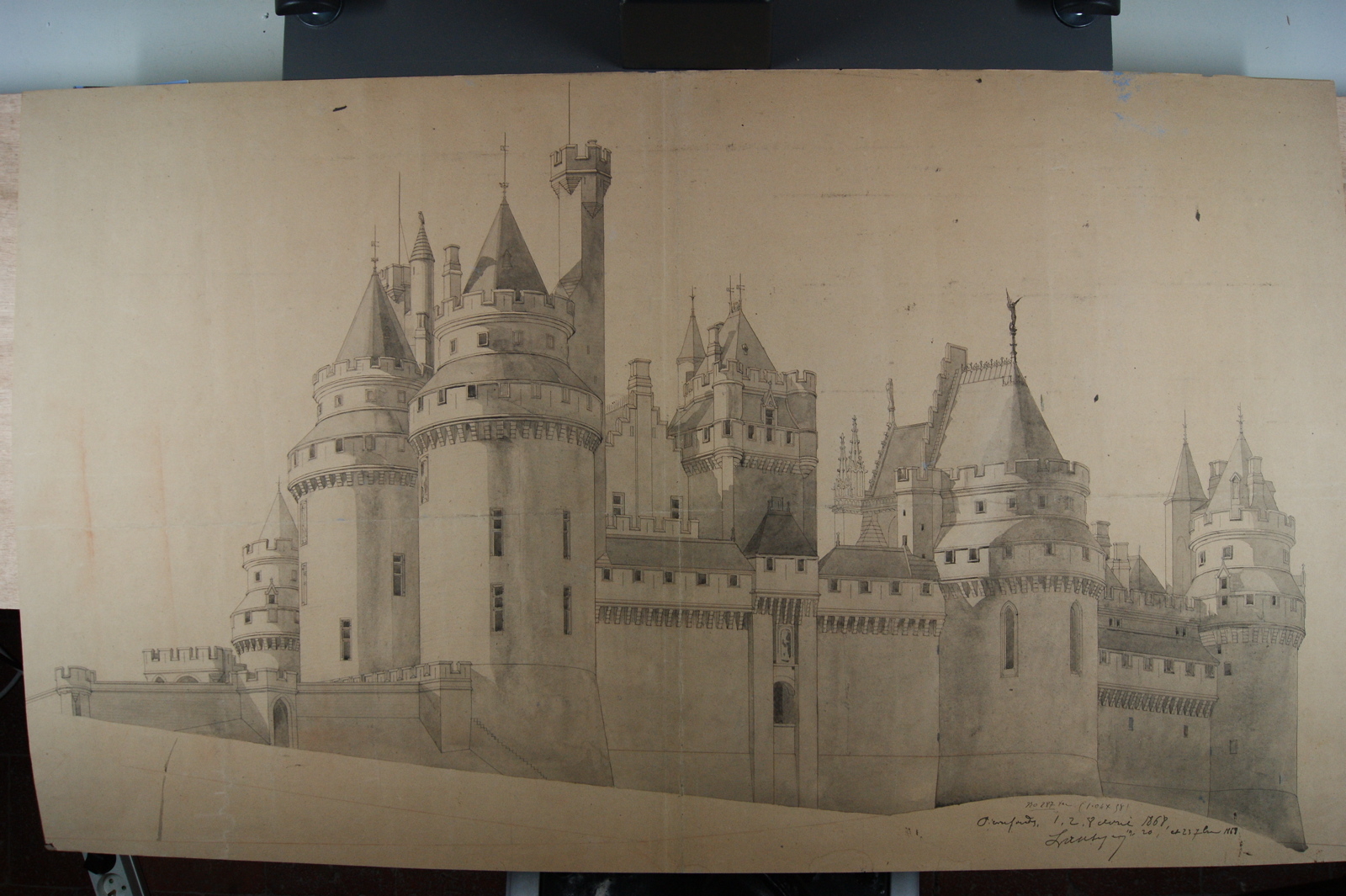 Château de Pierrefonds . (Titre inscrit), Emmanuel Lansyer, 1868