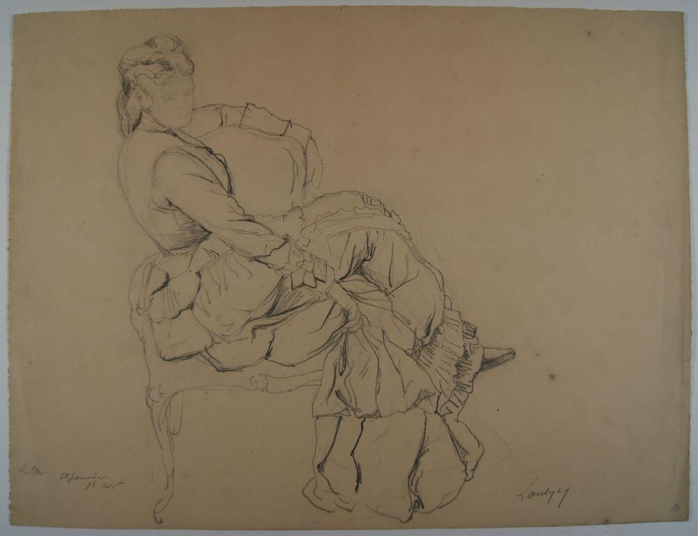 Lille, étude de femme. (Titre factice), Emmanuel Lansyer, 1876
