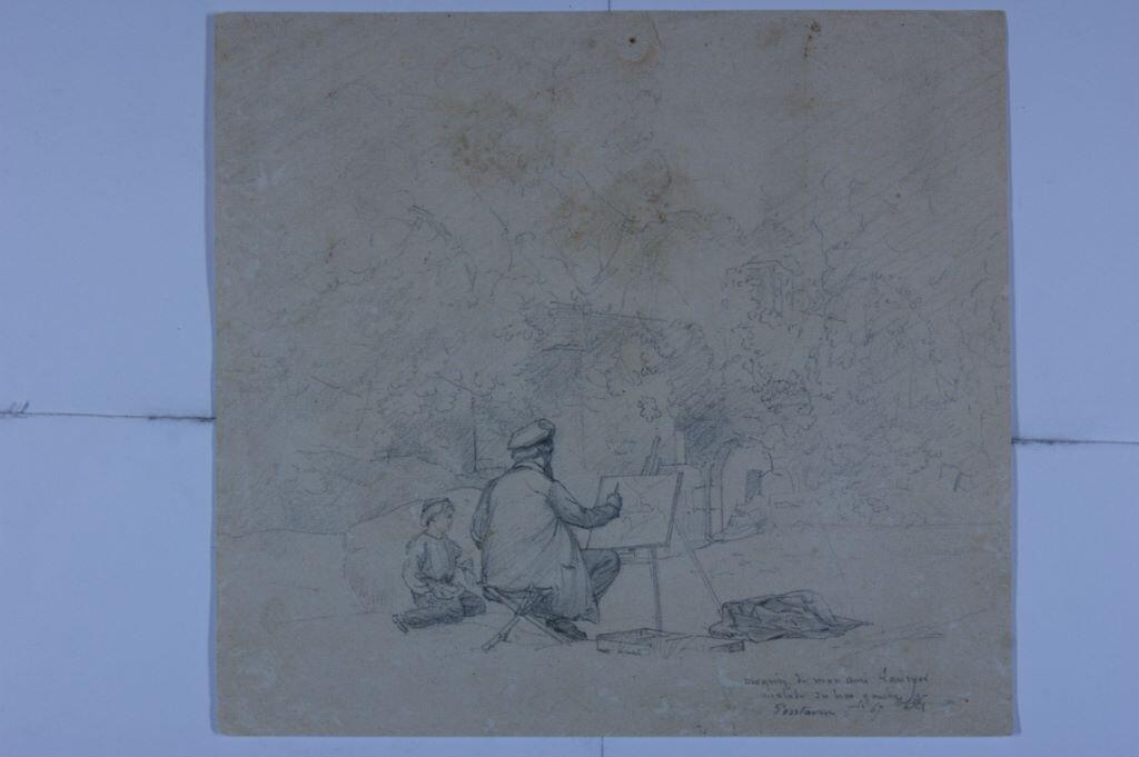 Croquis de mon ami Lansyer malade du bras gauche. (titre inscrit), G. Godard, 1867
