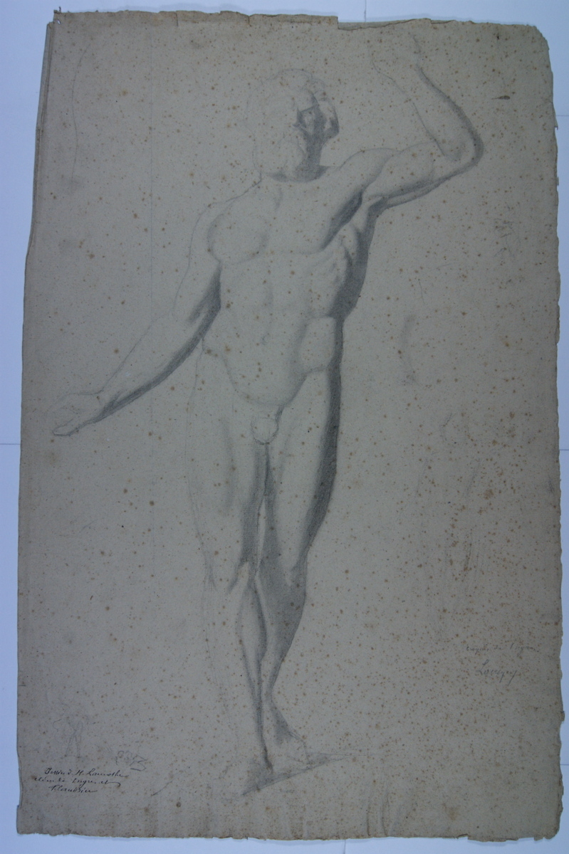 Homme nu debout. (titre factice), Louis Lamothe, 19e siècle