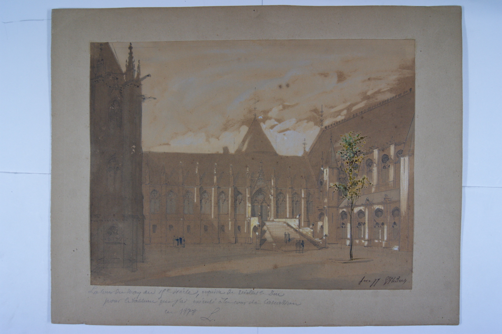La cour du May. (titre factice), Eugène-Emmanuel Viollet-Le-Duc, 1877 Février