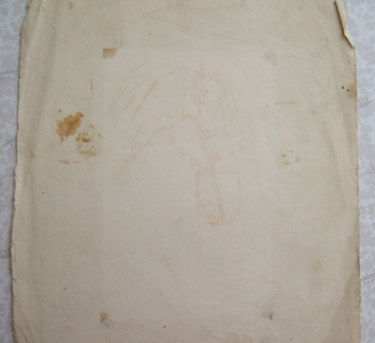 Tête de cheval mangeant dans une poche. (titre factice), Brivet, 19e siècle