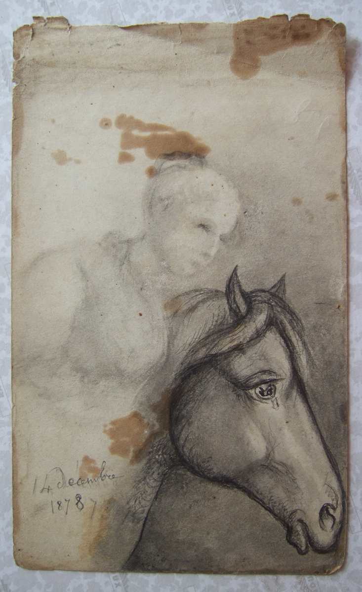 Visage de femme et tête de cheval. (titre factice), Brivet, 1878 14 décembre