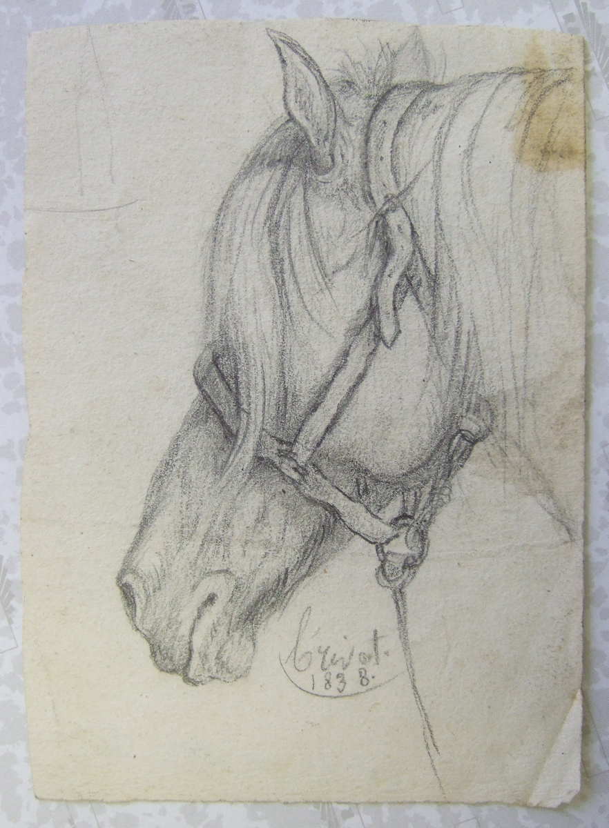Tête de cheval. (titre factice), Brivet, 1838