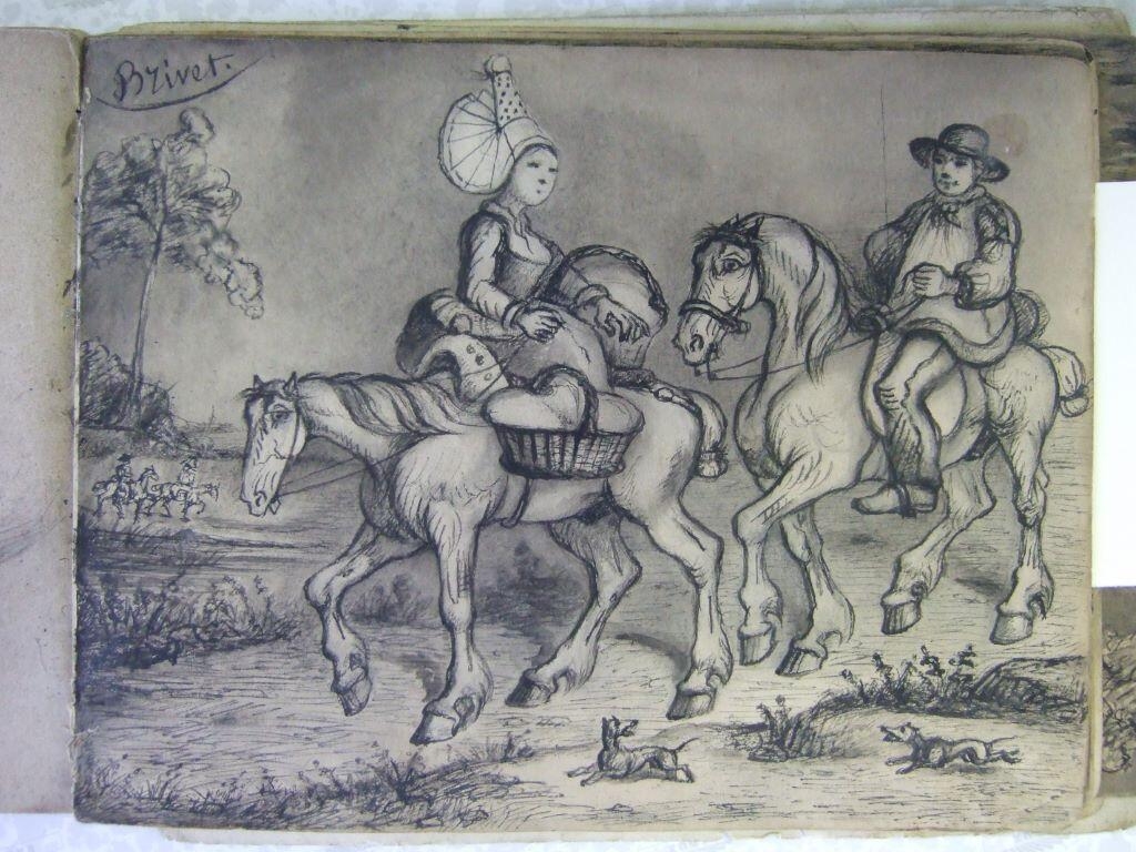 carnet de dessins, Brivet, 19e siècle