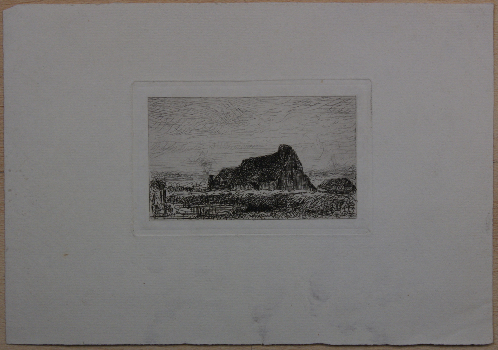 Chaumière dans la brume. (titre factice), Emmanuel Lansyer, 19e siècle, 2e moitié 19e siècle