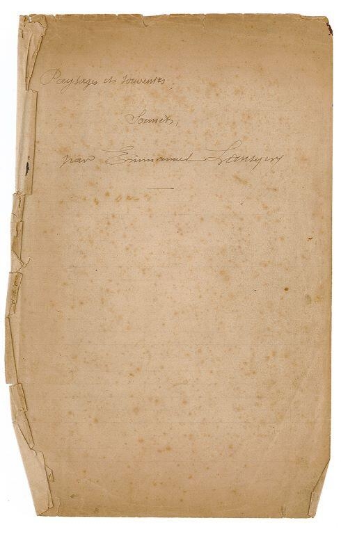 Paysages et souvenirs. Sonnets (titre inscrit)_1