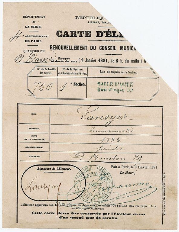 Cartes d'électeur et lettre d'inscription électorale d'Emmanuel Lansyer (titre factice)_3