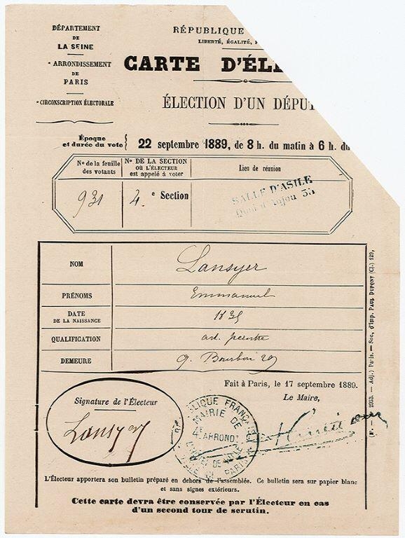 Cartes d'électeur et lettre d'inscription électorale d'Emmanuel Lansyer (titre factice)_6