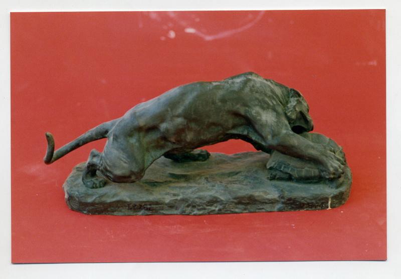Lionne et tortue, Georges Gardet, 4e quart 19e siècle, 1ère moitié 20e siècle