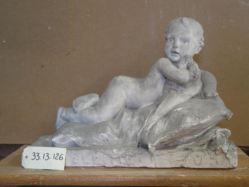 Madeleine ; Enfant nue avec un oreiller, Henri Varenne, 4e quart 19e siècle, 1ère moitié 20e siècle