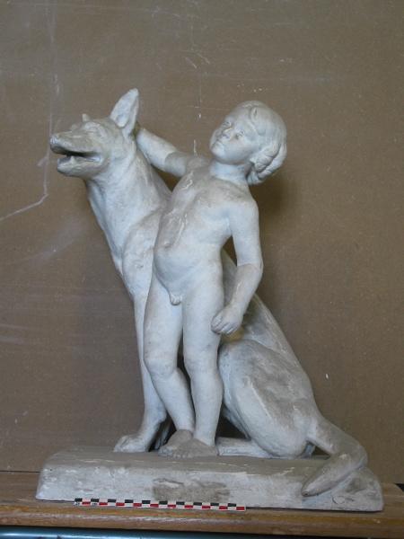 Enfant avec un chien, Alfred Jean Halou, 1ère moitié 20e siècle