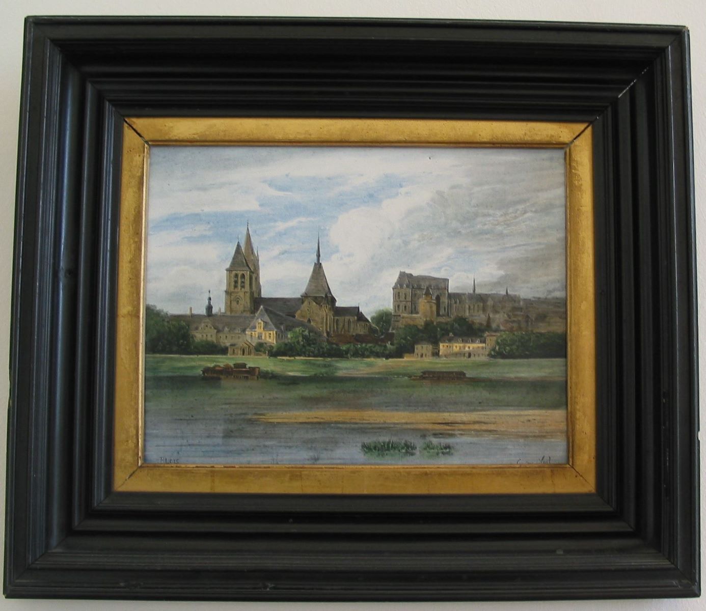 Peinture sur céramique "vue de Blois"_0