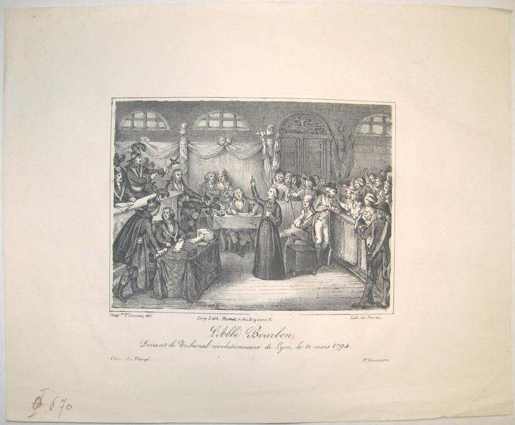 L'abbé Bourbon devant le tribunal révolutionnaire de Lyon, le 14 mars 1794._0
