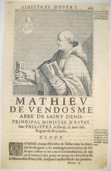Portrait de Mathieu de Vendôme, abbé de Saint-Denis, ministre d'Etat._0
