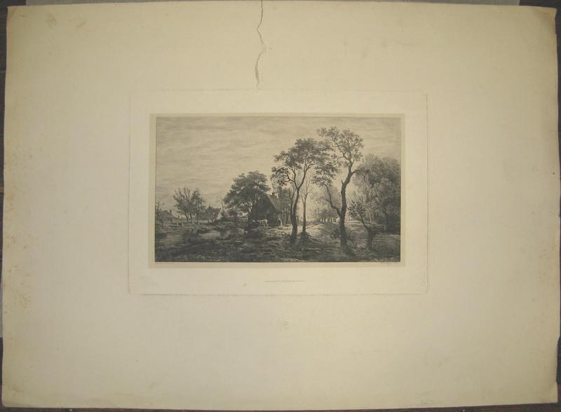 Paysage champêtre avec deux vaches et une paysanne près d'une ferme (Chalcographie impériale du Louvre)_0
