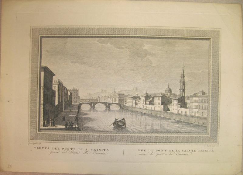 Veduta del ponte di santa Trinita, presa dal Ponte alla Carraia - Vue du pont de la sainte Trinité, prise du pont à la Carraia_0
