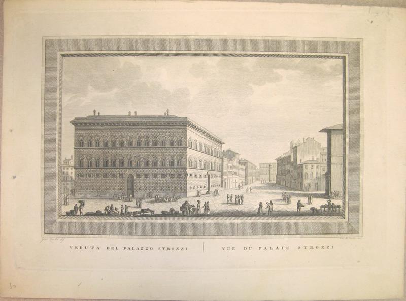 Veduta del Palazoo Strozzi - Vue du Palais Strozzi, Giovanni Battista Cecchi, 2e moitié 18e siècle