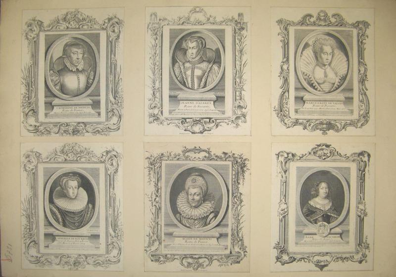 Portraits de Catherine de Médicis, Jeanne d'Albret, Marguerite de Valois, Catherine de Bourbon, Marie de Médicis, Anne d'Autriche_0