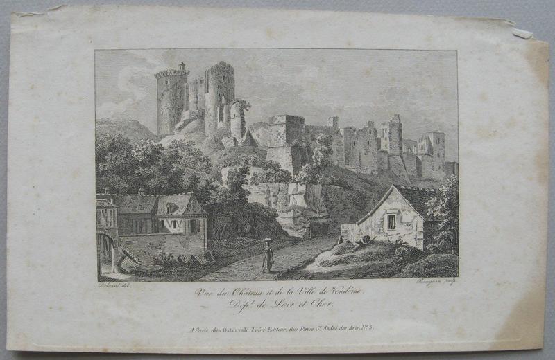 Vue du Château de Vendôme, Pierre Louis Delaval, 1er quart 19e siècle