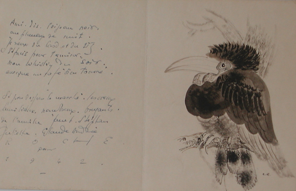 carte de voeux, Camille Roche, 1942