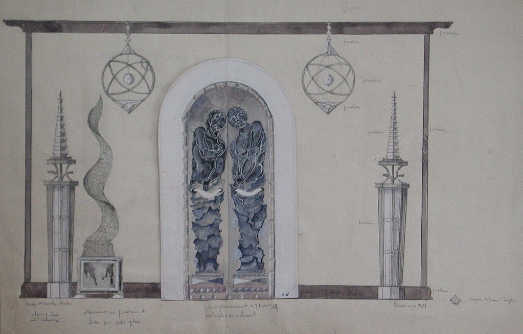 projet d’architecture intérieure (titre factice), Camille Roche, 1ère moitié 20e siècle