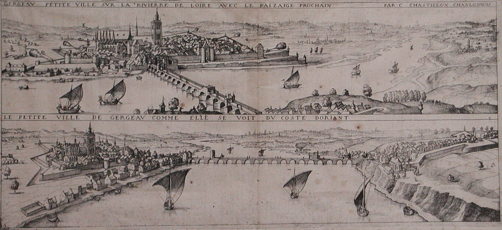 Gergeau, petite ville sur la rivière de Loire avec le paizaige prochain / le petite ville de Gergeau comme elle se voit du coste doriant (titres inscrits)_0