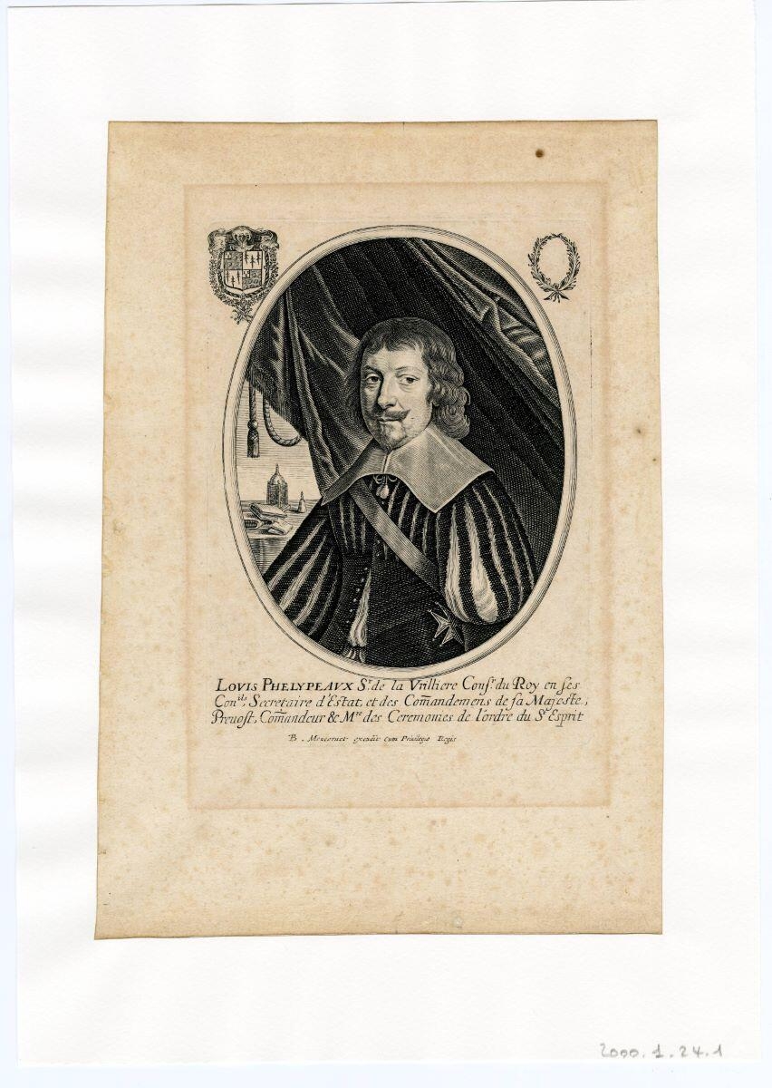 LOUIS PHELYPEAUX  Sr. de la Vrilliere Confr. du Roy en ses / Conseils, Secretaire d’Estat, et des Comandemens de sa Majeste, / Prevost, Comandeur et Mre des Ceremonies de l’ordre du St Esprit (titre inscrit)_0