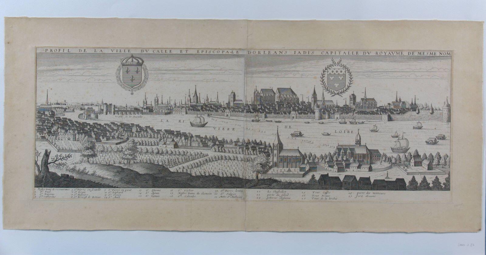 PROFIL DE LA VILLE DV CALLE ET EPISCOPALE DORLEANS JADIS CAPITALLE DU ROYAVME DE MESME NOM (titre inscrit), Jean Boisseau, 1650