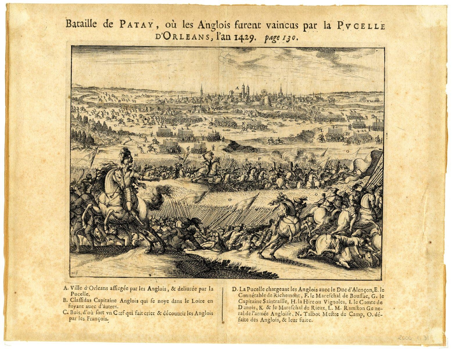 Bataille de PATAY, où les Anglois furent vaincus par la PUCELLE D’ORLEANS, l’an 1429. page 130. (titre inscrit)_0