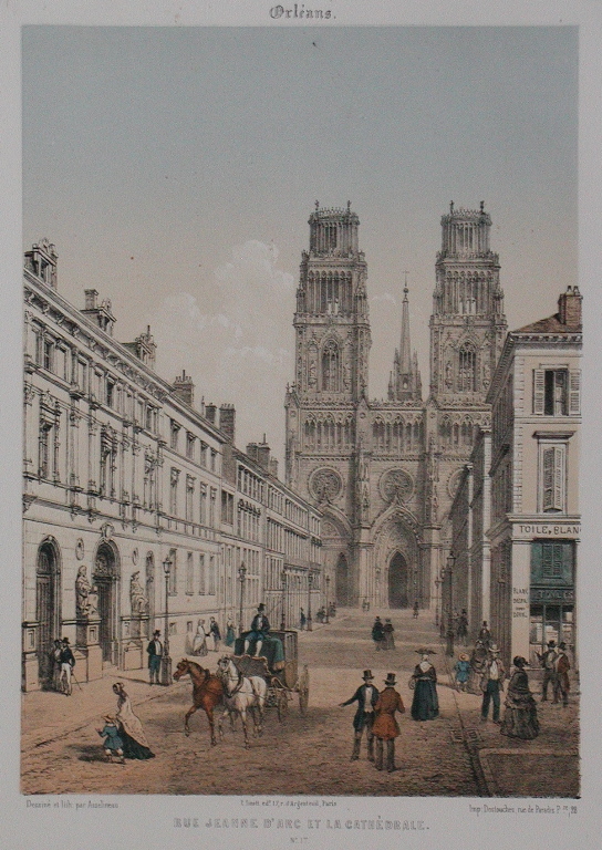 Orléans . / Rue Jeanne d’Arc et la cathédrale / N°17 (titre inscrit)_0