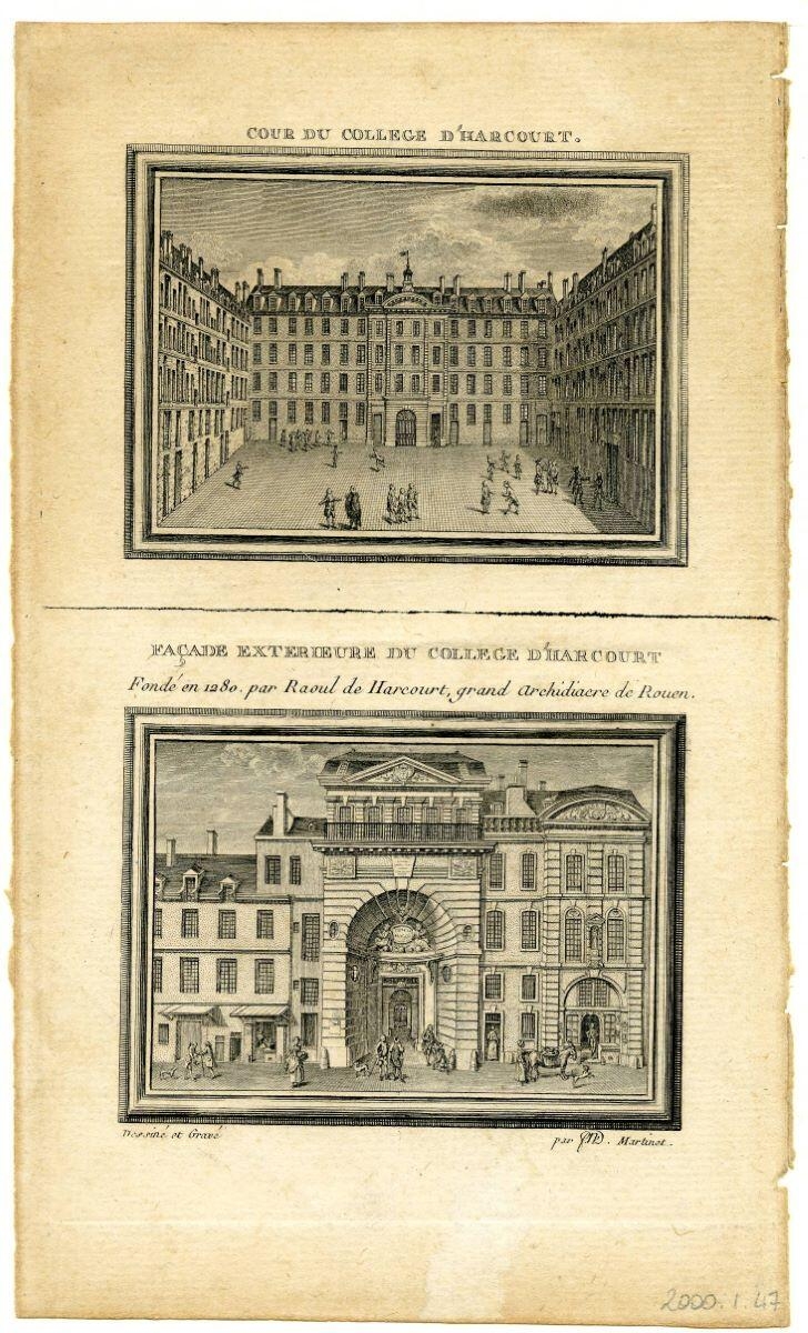 Cour du collège d’Harcourt - Façade extérieure  du collège d’Harcourt (titre inscrit)_0