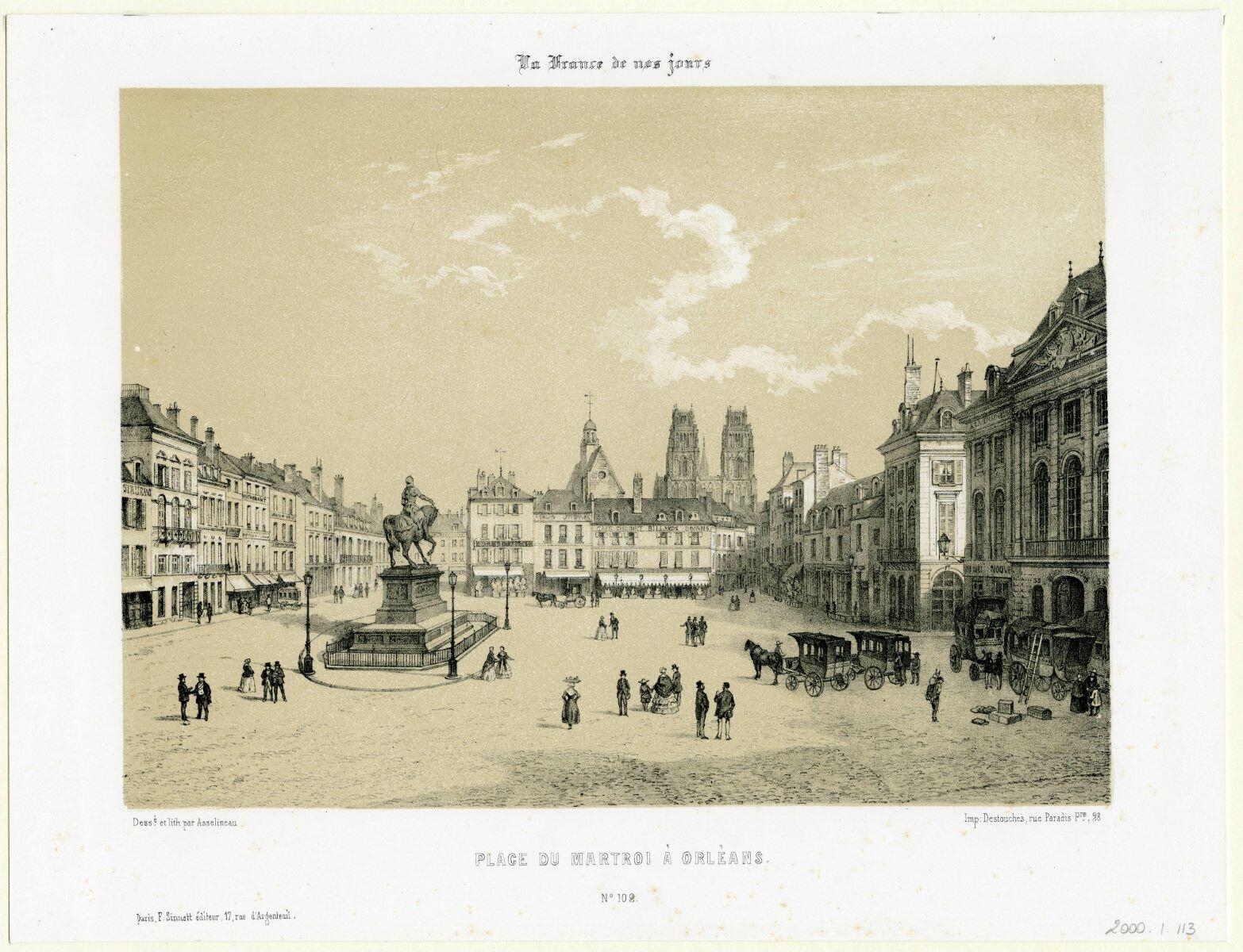 La France de nos jours  / Place du Martroi à Orléans / N° 102. (titre inscrit)_0