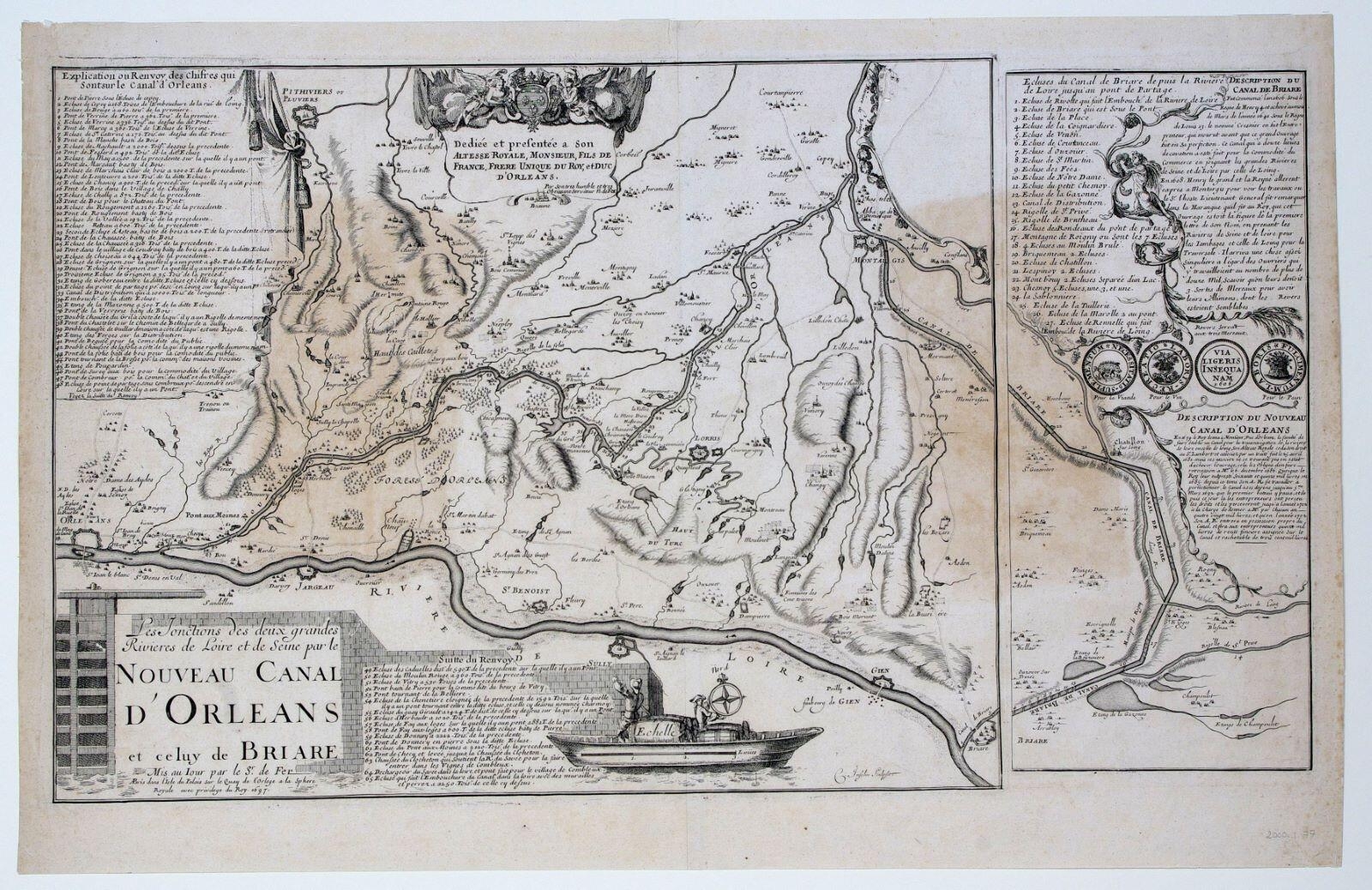 Les Jonctions des deux grandes / rivières de Loire et de Seine par le / NOUVEAU CANAL / D’ORLEANS / et celuy de BRIARE (titre inscrit)_0