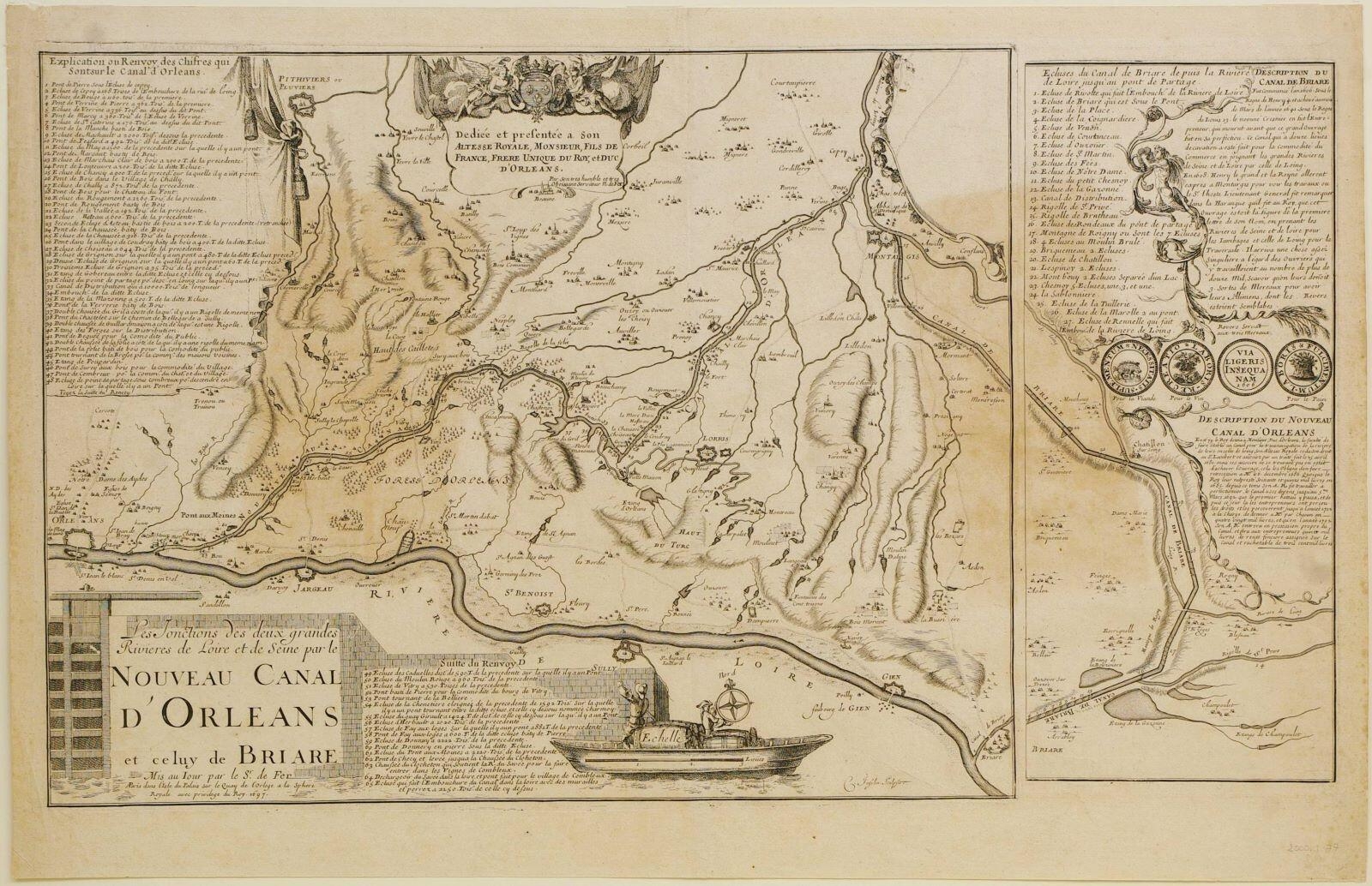 Les Jonctions des deux grandes / rivières de Loire et de Seine par le / NOUVEAU CANAL / D’ORLEANS / et celuy de BRIARE (titre inscrit)_1