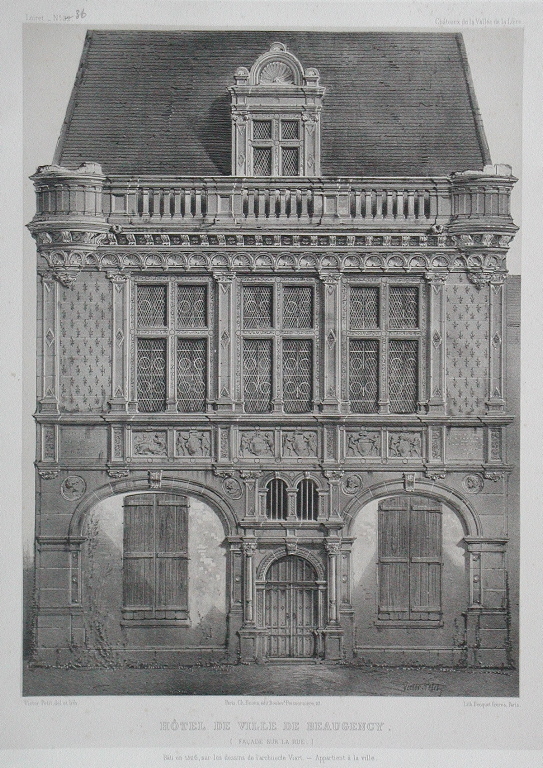 Hôtel de ville de Beaugency.  (titre inscrit), Victor Petit, 19e siècle