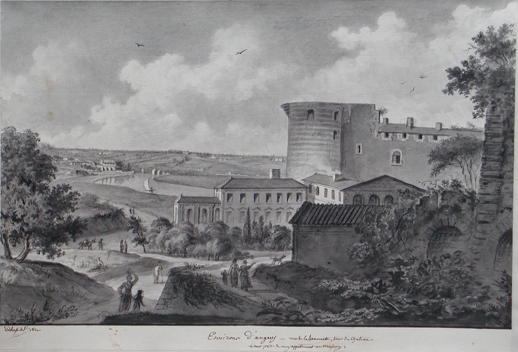 Environs d’angers. Vue de la beaumette, tour du Château. / Le tout prit du mon appartement au museum (titre inscrit)_0
