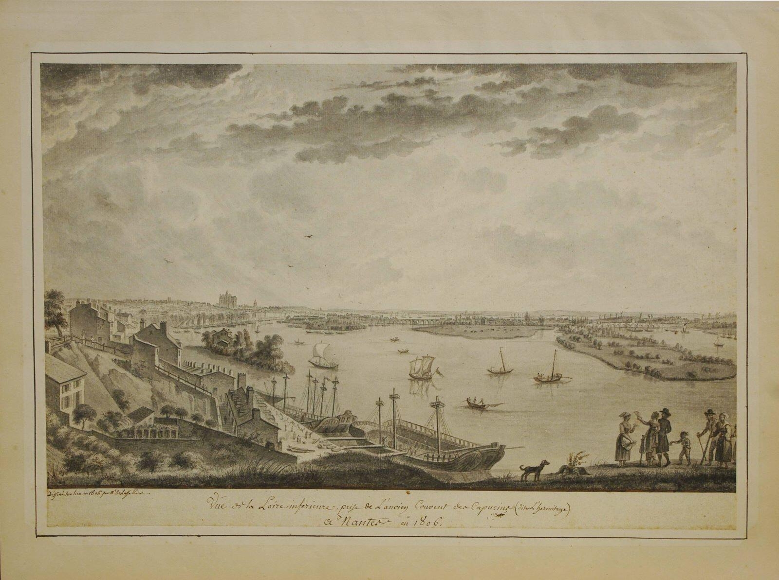Vue de la Loire inférieure, prise de l’ancien Couvent des Capucins (dit l’hermitage) / a Nantes en 1806 (titre inscrit)_0