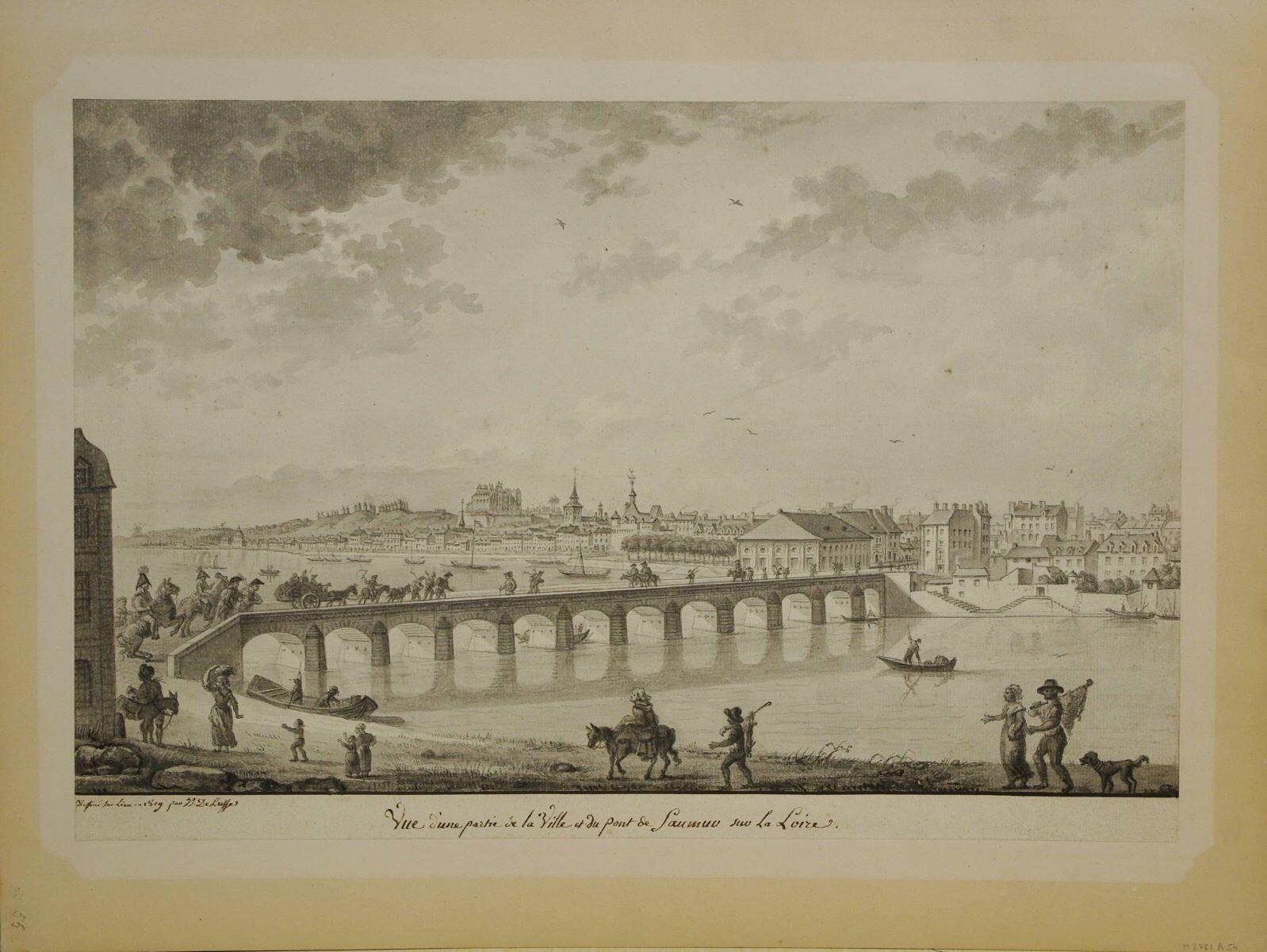 Vue d’une partie de la Ville et du pont de Saumur sur la Loire. (titre inscrit)_1