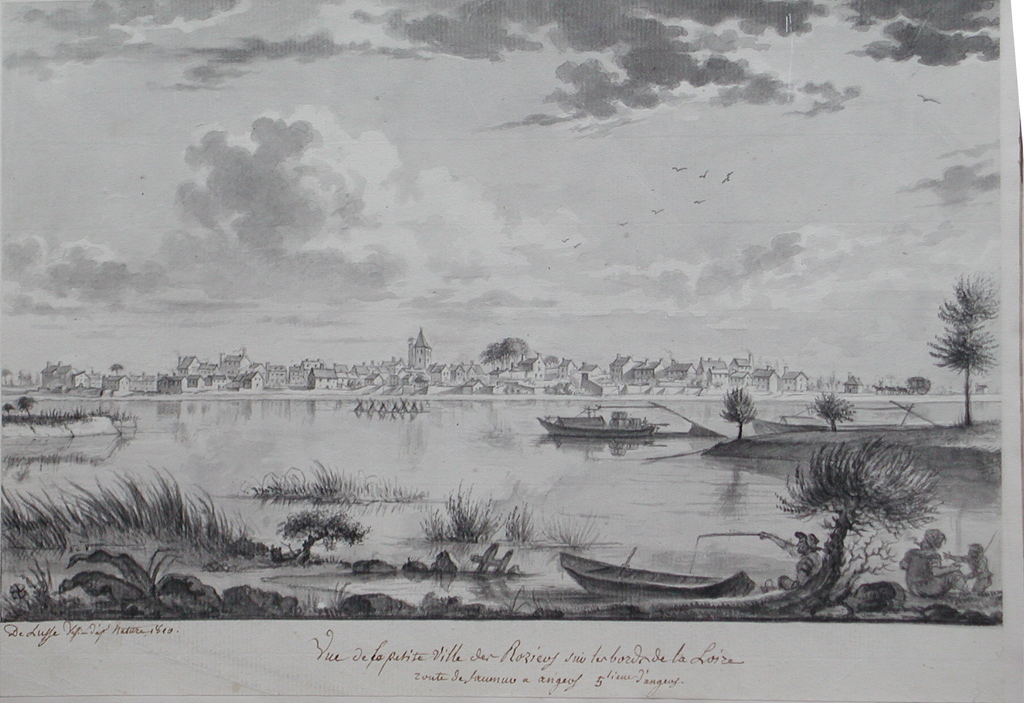 Vue de la petite ville des Roziers sur les bords de la Loire / route de Saumur a angers  5 lieues d’angers. (titre inscrit)_0