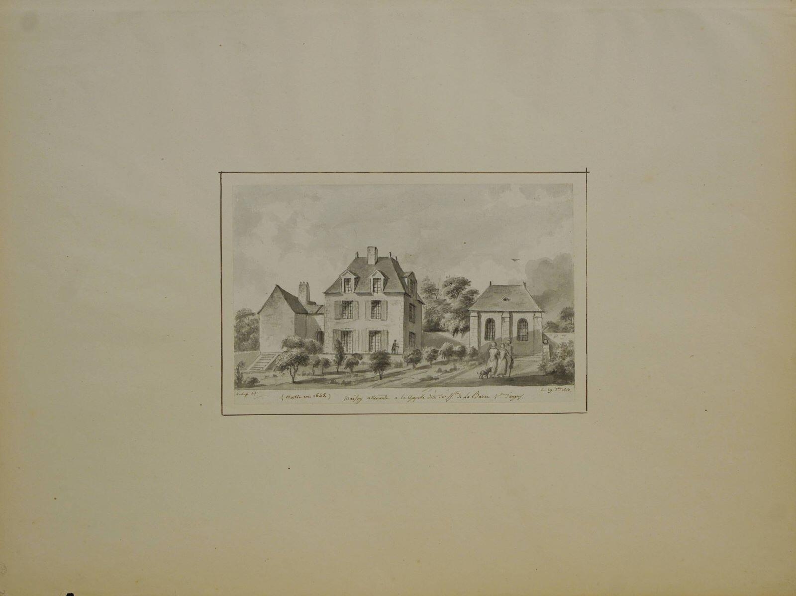(batie en 1645) / Maison attenante a la chapelle dite des SSts de La Barre. 1/2 lieue d’angers. (titre inscrit)_0