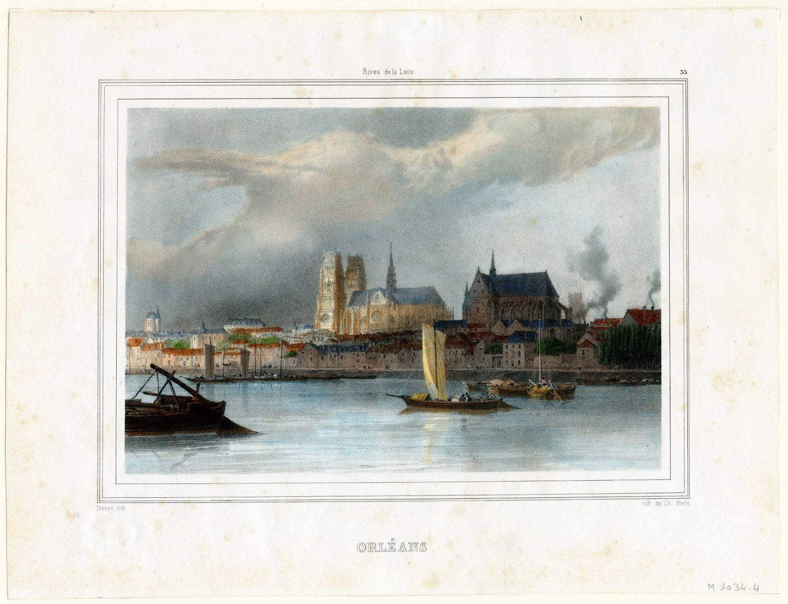 Rives de Loire / ORLEANS (titre inscrit), Isidore Laurent Deroy, 1er quart 19e siècle