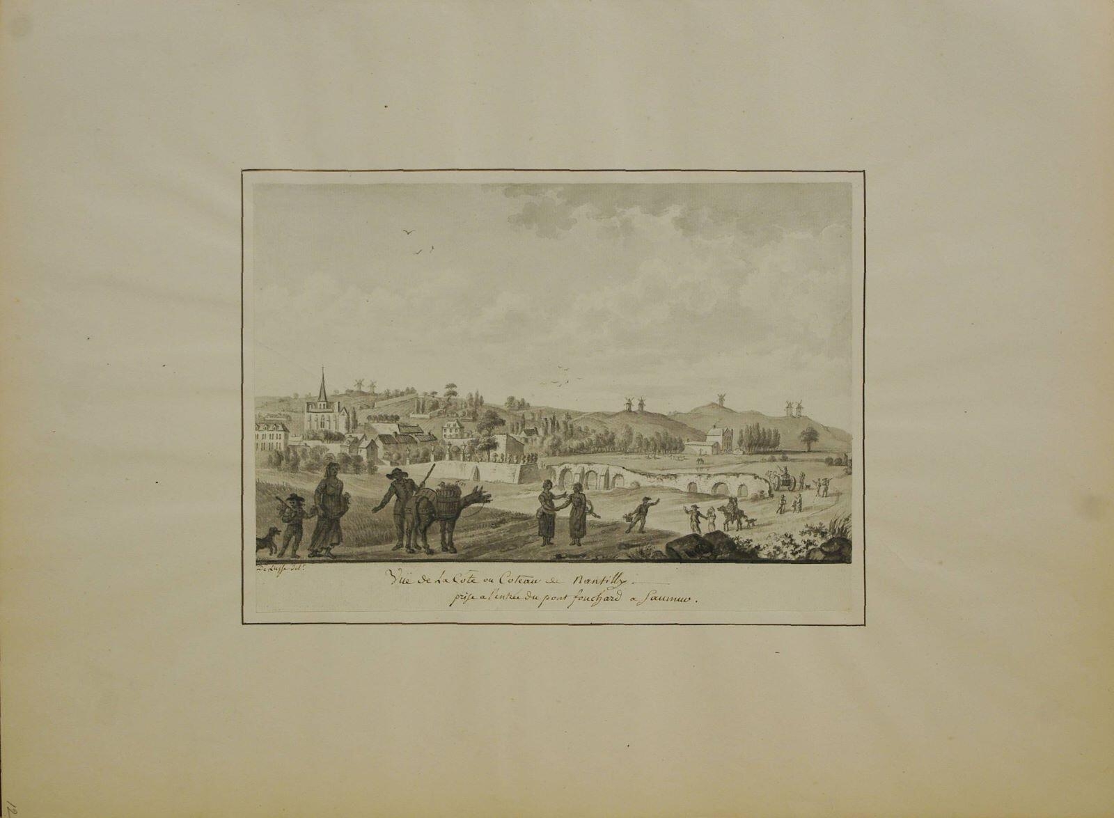 Vüe de La Côte ou Coteau de Nantilly. / prise a l’entrée du pont fouchard a Saumur. (titre inscrit)_0