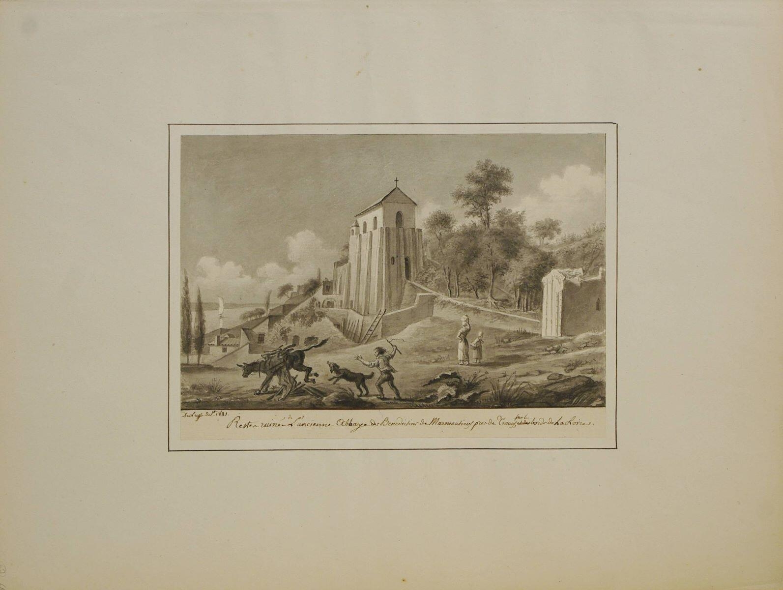 Restes ruinés de L’ancienne Abbaye des Benedictins de Marmoutiers près de Tours, sur les bords de la Loire (titre inscrit)_0