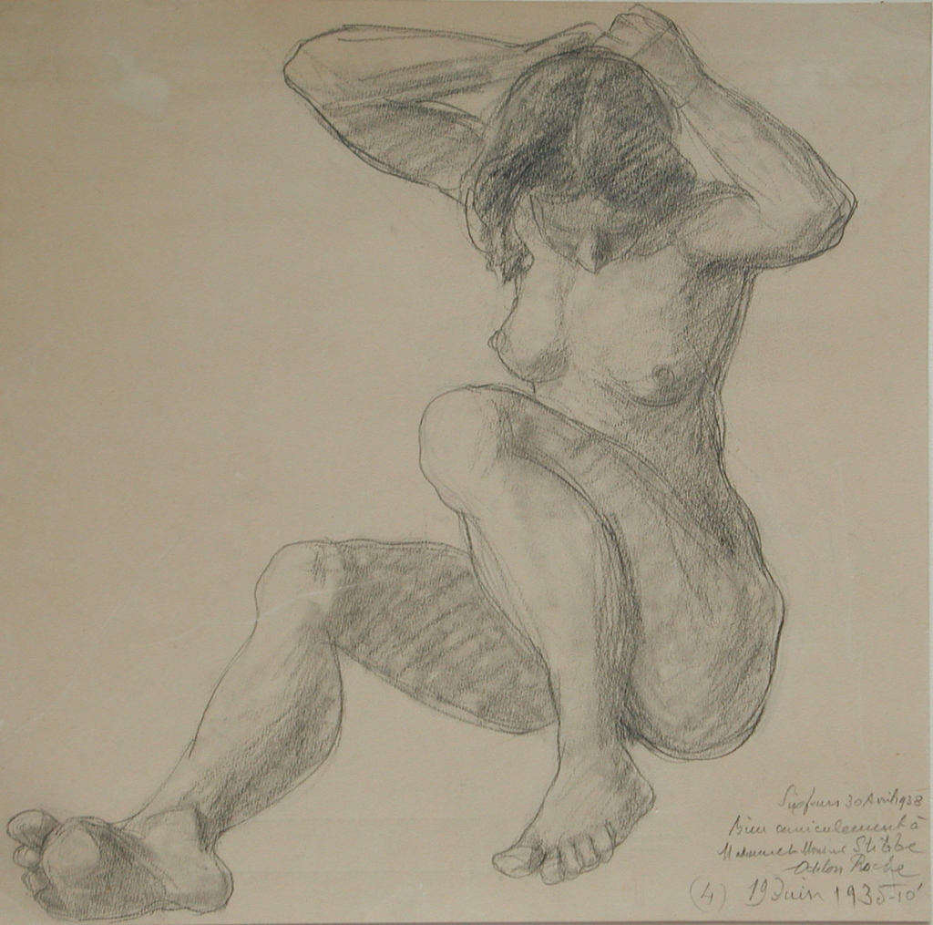Femme nue se coiffant (titre d’usage), Odilon Roche, 1918