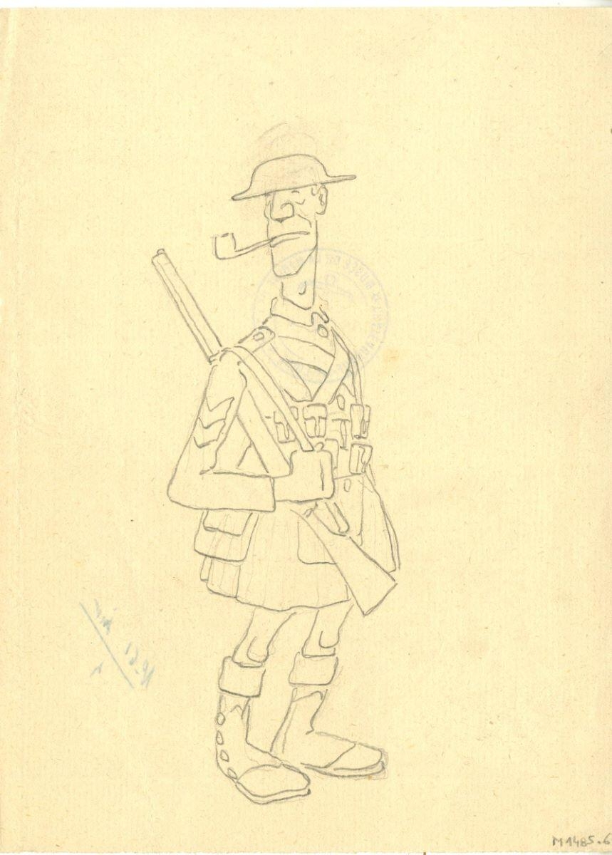Soldat anglais, André Milan, 1914-1918
