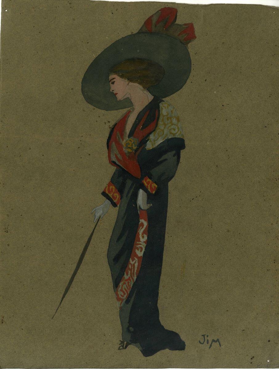 femme au manteau bleu, André Milan, 1er quart 20e siècle