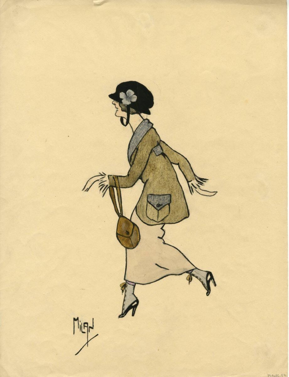 femme au chapeau-cloche, André Milan, 1er quart 20e siècle